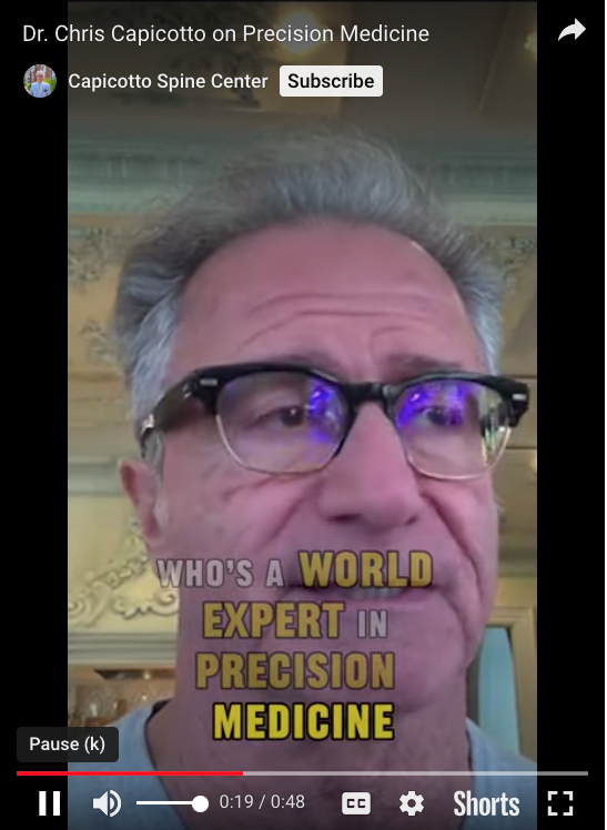 My latest video I introduce you to my son, Dr. Chris Capicotto, a change-maker in the world of precision medicine.