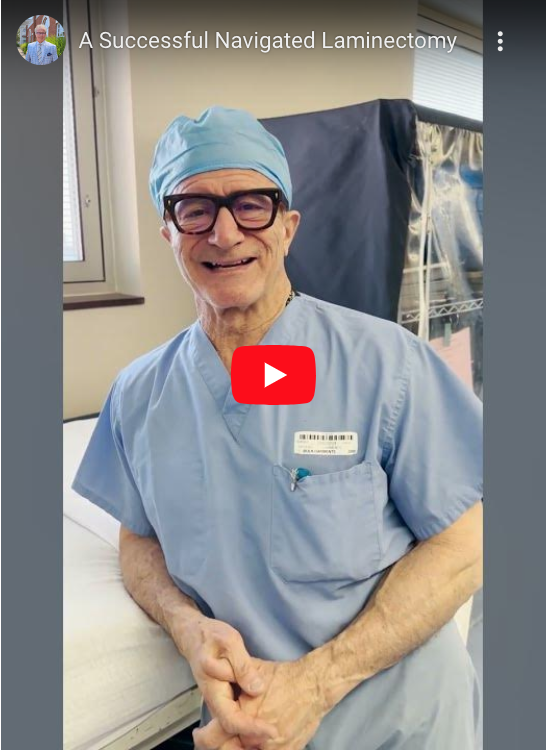 Dr. William Capicotto following a successful Navigated Laminectomy.