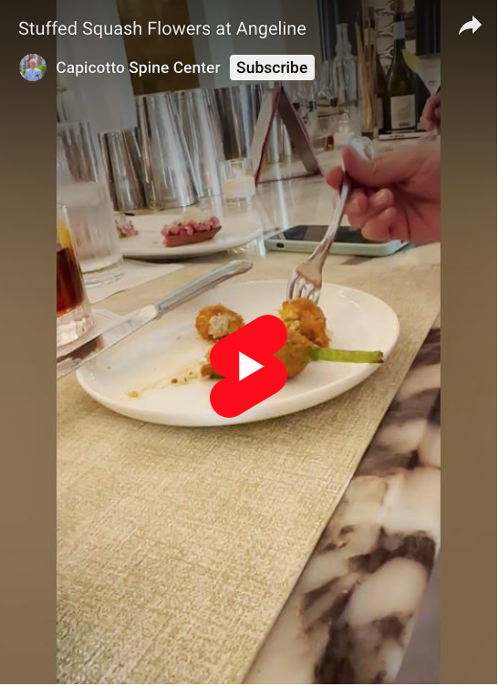 Feelin' fancy while dining on stuffed squash flowers at Angeline!