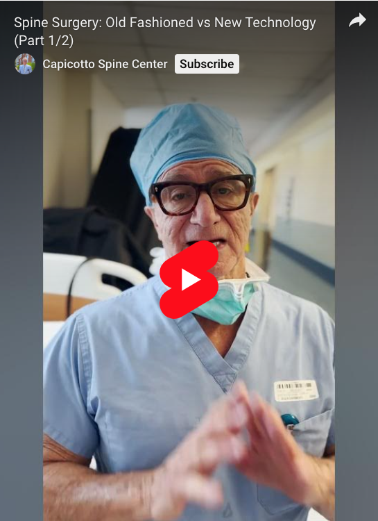 I started my spine surgeon journey in the 1980s, so I've had the privilege of using "old fashioned" techniques as well as new technology.