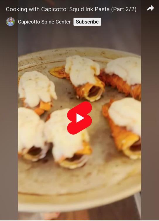 Cooked lobster to accompany the black pasta (squid ink pasta).