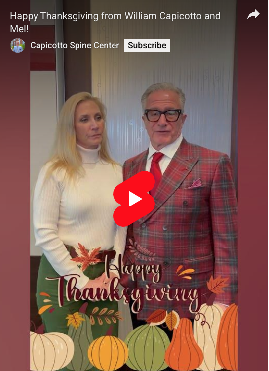 Read more about the article Happy Thanksgiving from William Capicotto and Mel!
