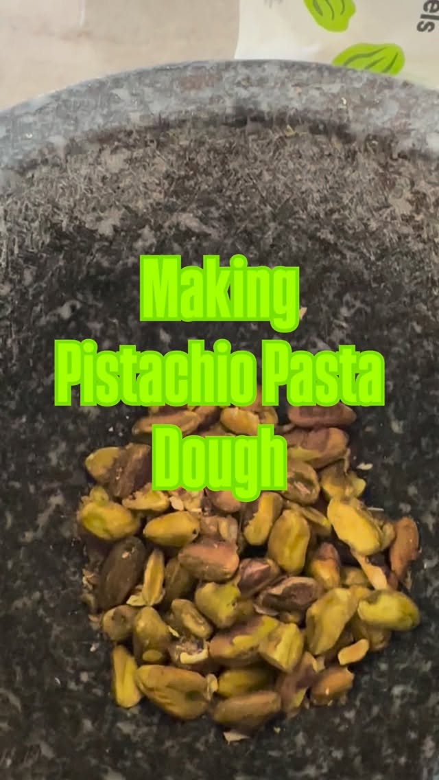Read more about the article Getting ready for Friday night dinner. Making pistachio pasta dough